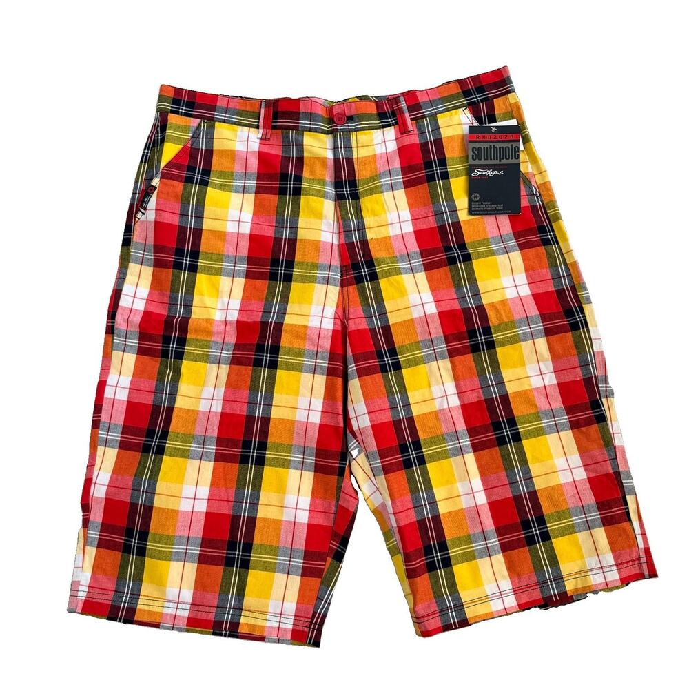 New South Pole Plaid Bermuda Shorts Men’s 42 VTG NWT Y2K